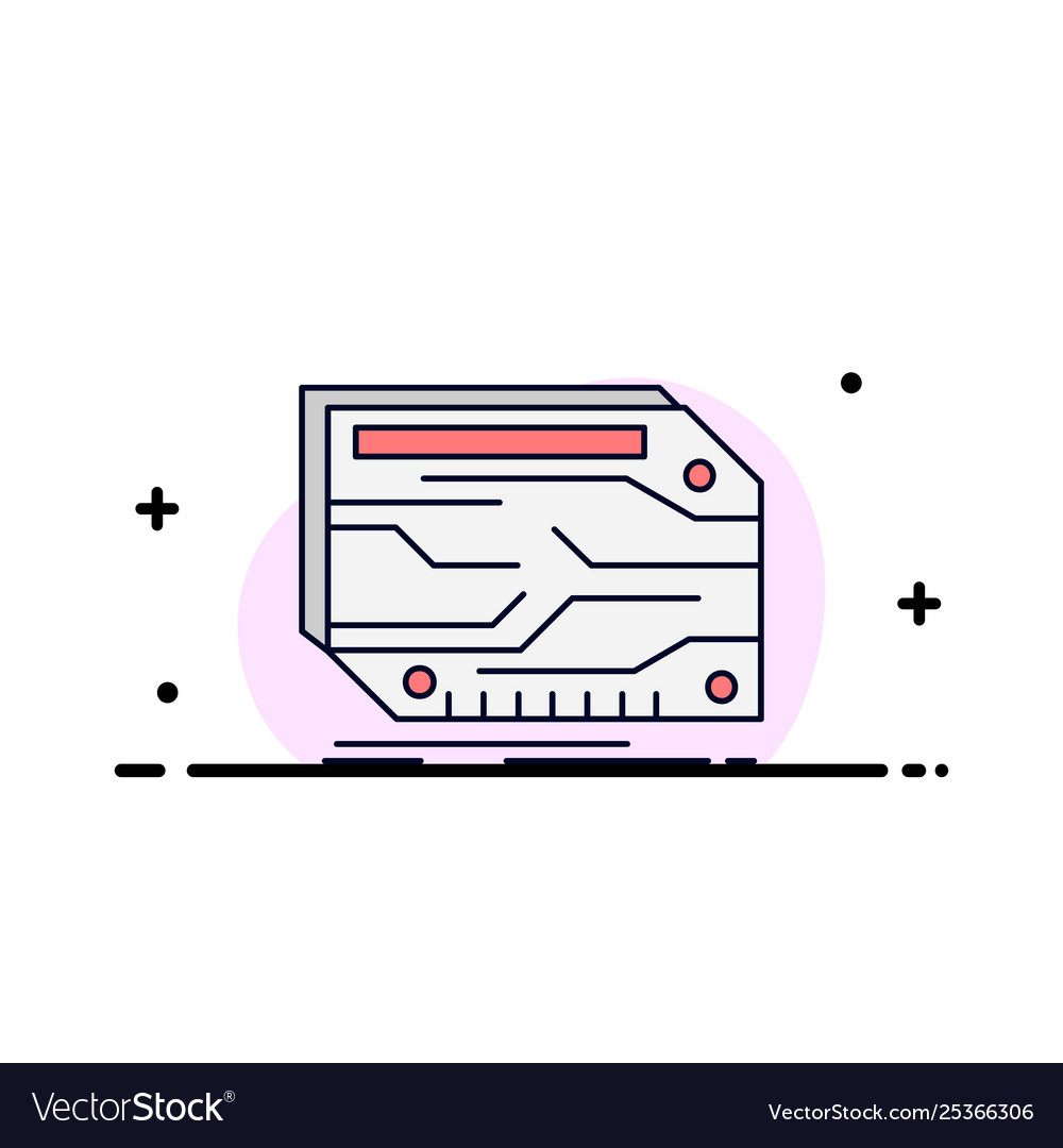 Card component custom electronic memory flat vector image Card component custom electronic memory flat