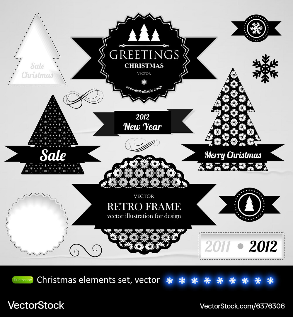 Christmas elements set Royalty Free Vector Image
