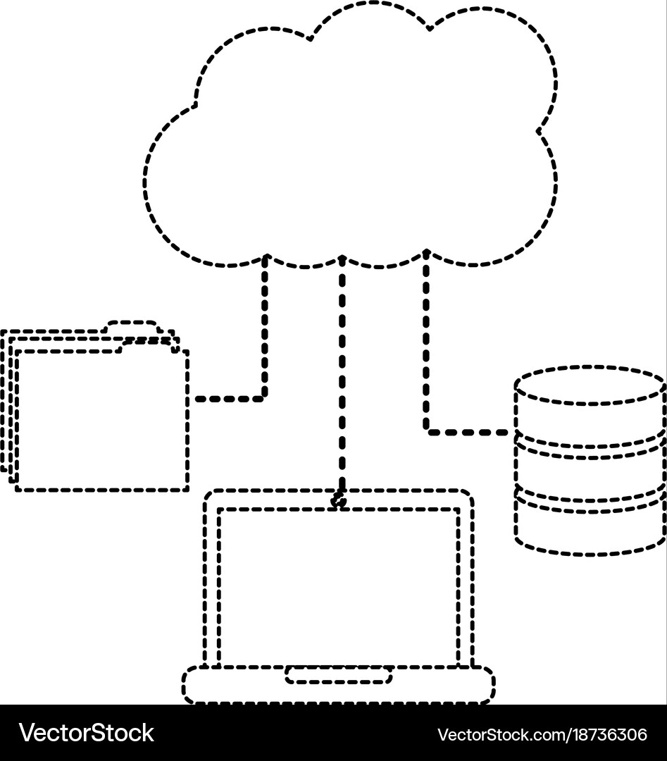 Cloud storage with laptop computer icon image Vector Image