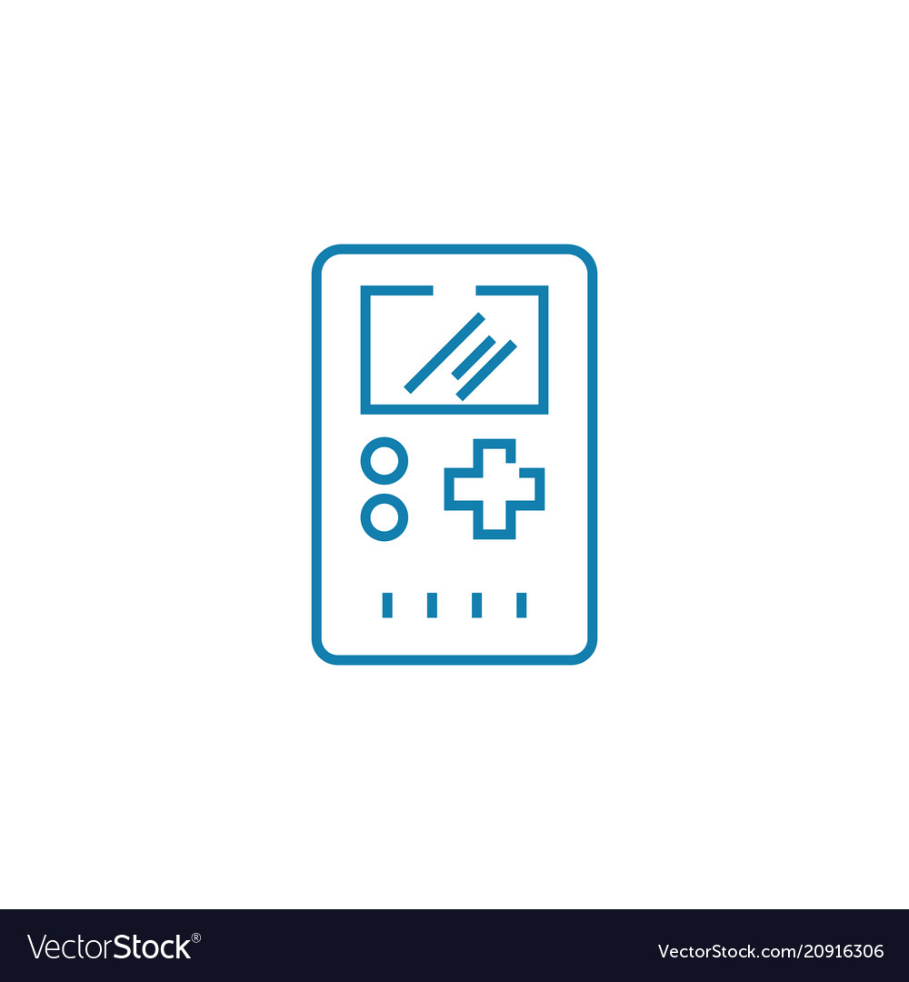 Electronic tetris linear icon concept vector image Electronic tetris linear icon concept