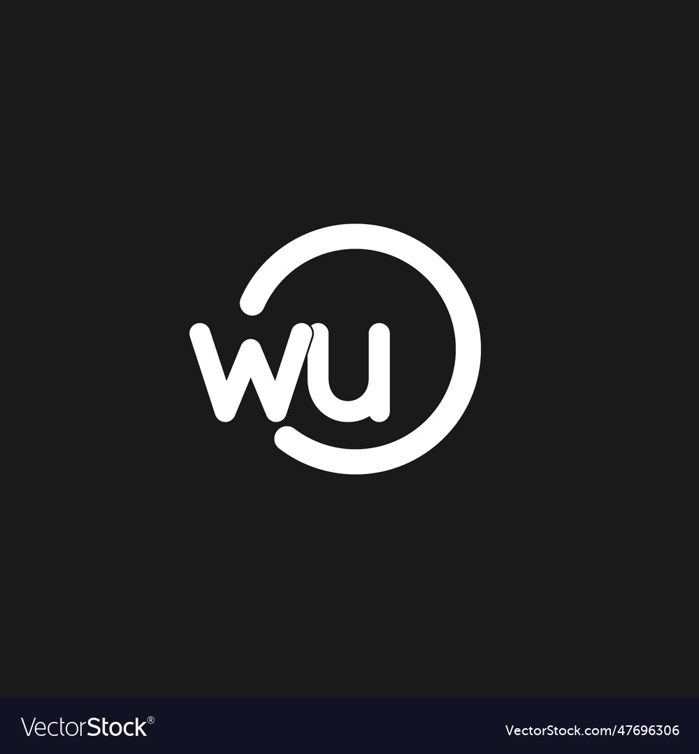 Initials wu logo monogram with simple circles