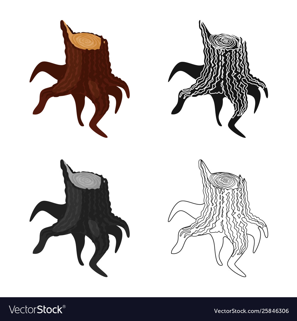Isolated object stump and deck sign set