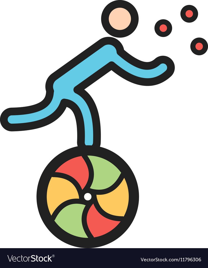 Juggling Sticks on Ball Royalty Free Vector Image