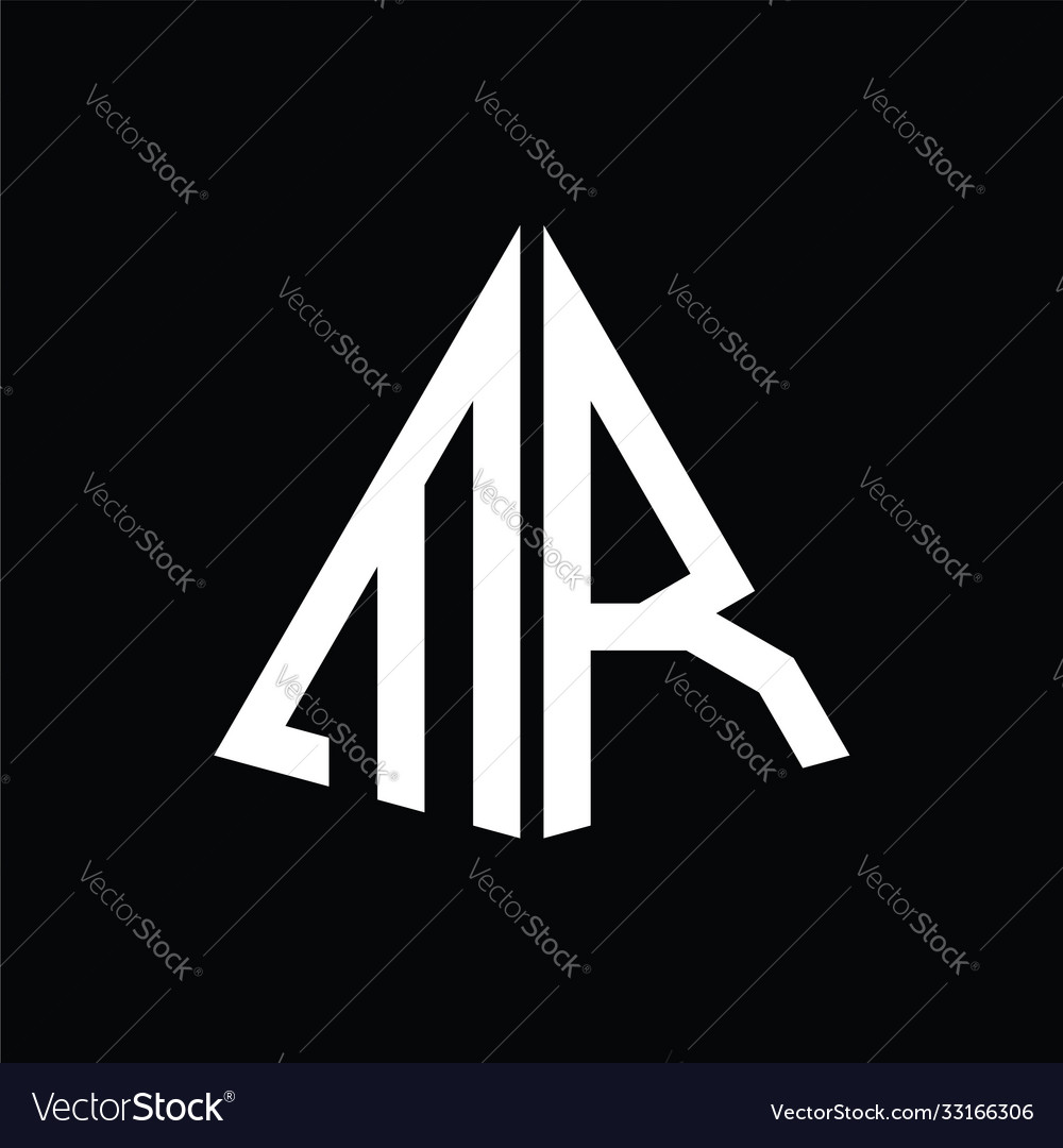 M r white triangle initials with a black Vector Image M r white triangle initials with a black