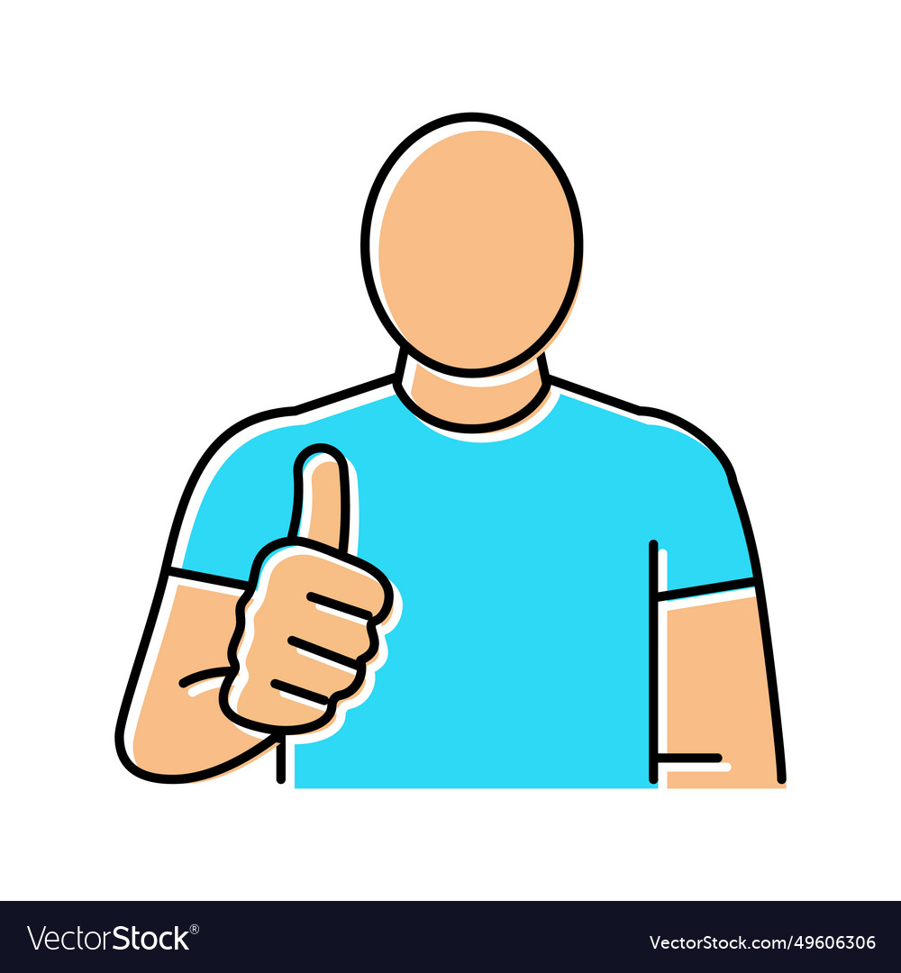 Man shows class color icon vector image Man shows class color icon