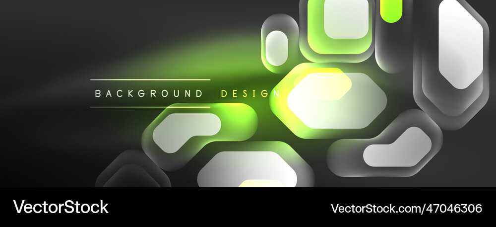 Neon lines squares and round shapes abstract Vector Image