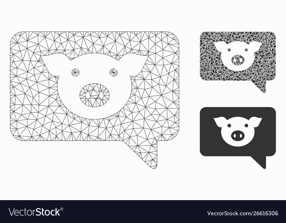 Pig message mesh 2d model and triangle vector image Pig message mesh 2d model and triangle