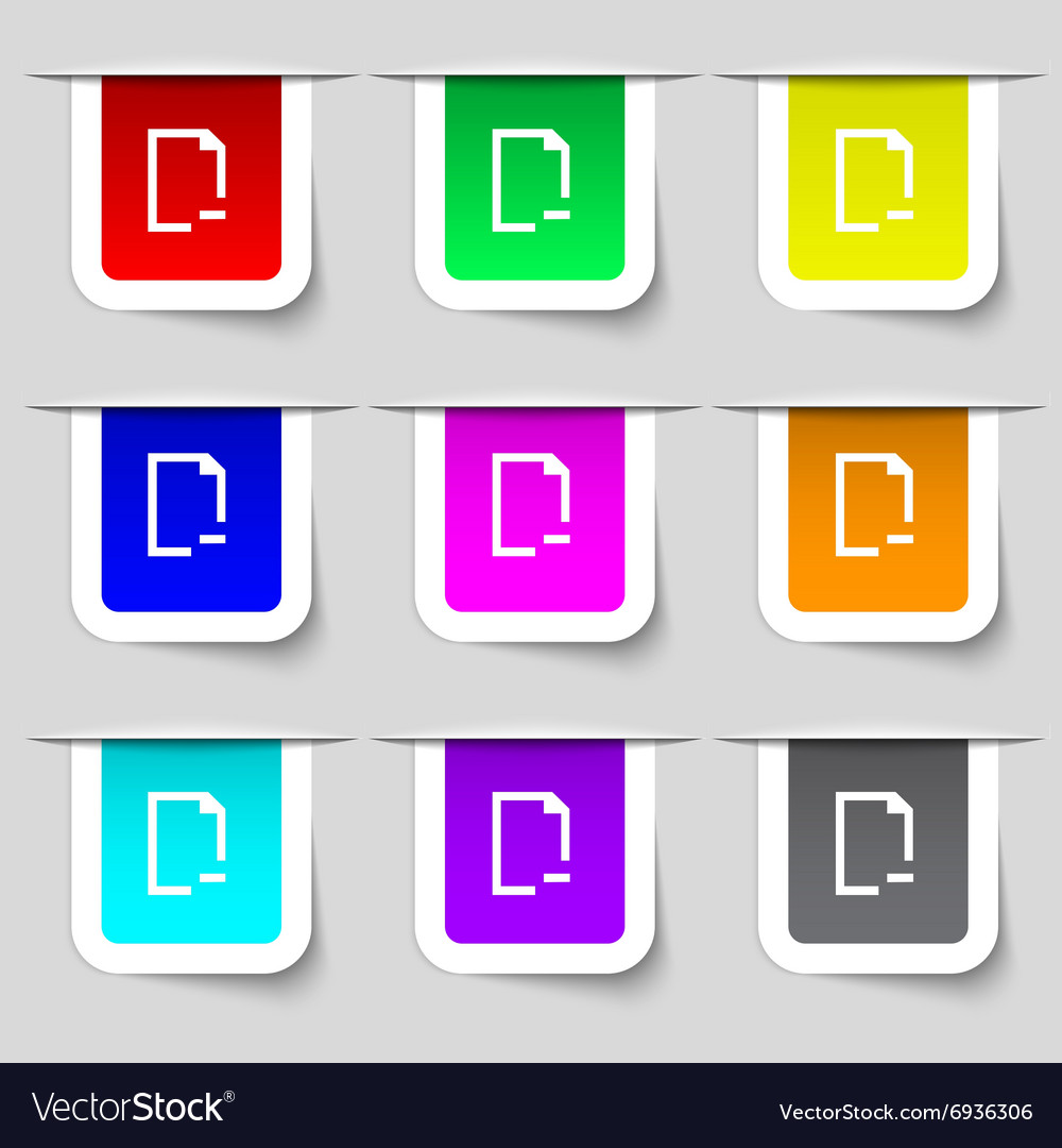 Remove folder icon sign set of multicolored modern