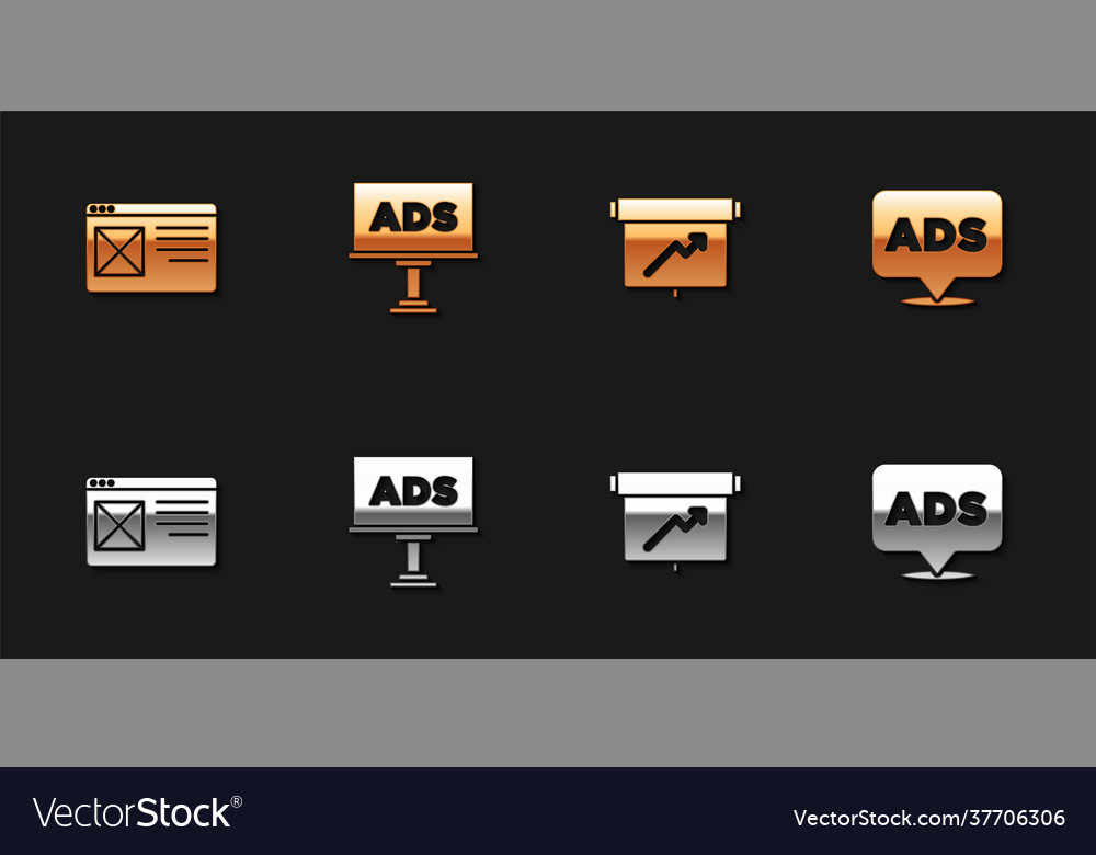 Set browser window advertising board with graph vector image Set browser window advertising board with graph