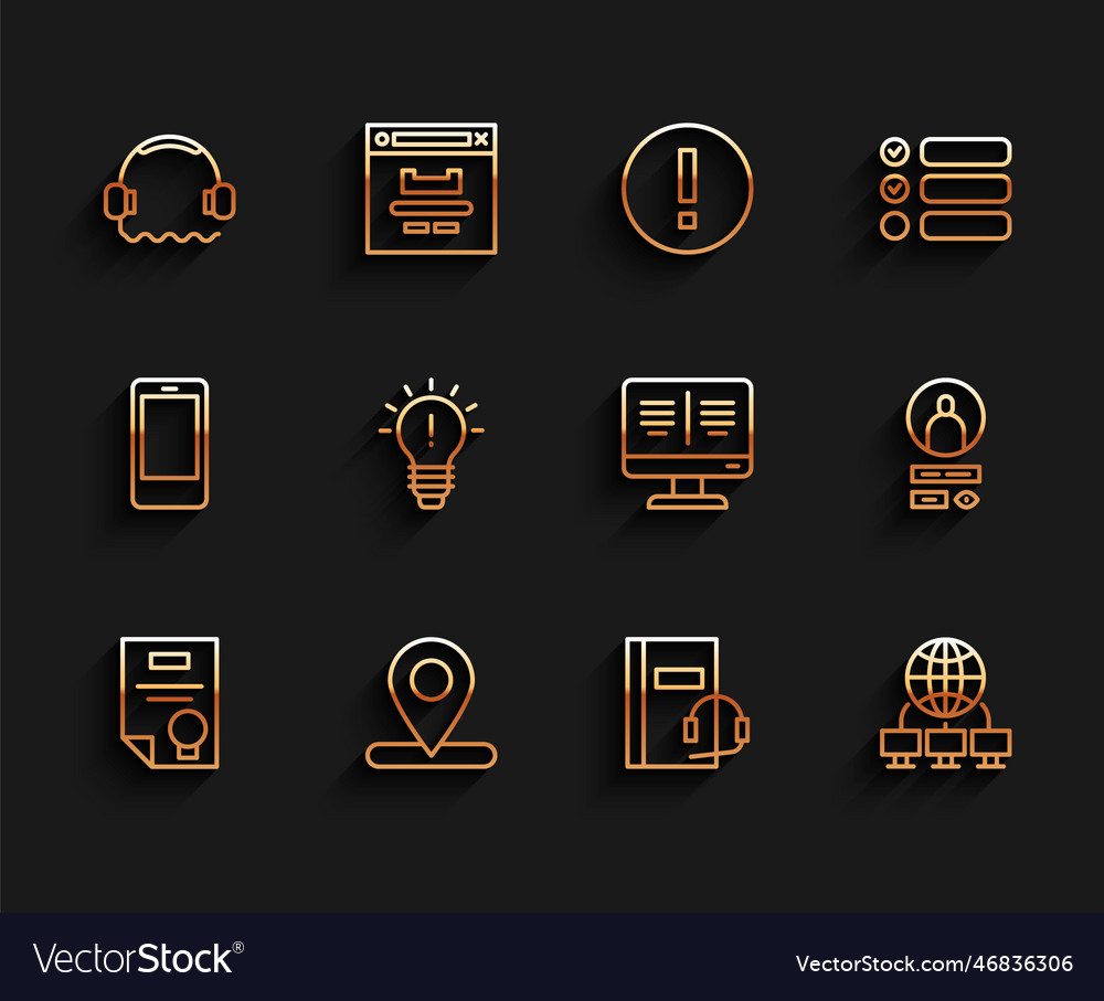 Set line certificate template location Vector Image Set line certificate template location