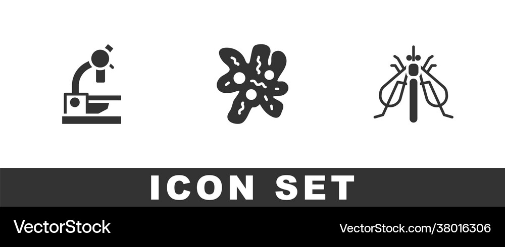 Set microscope cell and experimental insect icon Vector Image