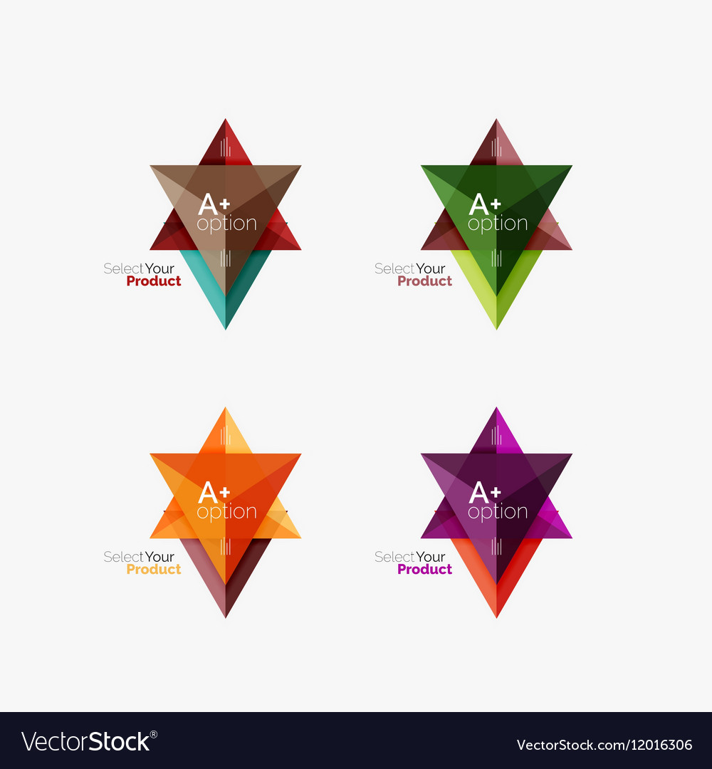 Set of triangle option infographic layouts