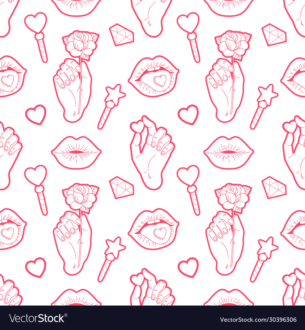 Set stickers for valentines day vector image Set stickers for valentines day