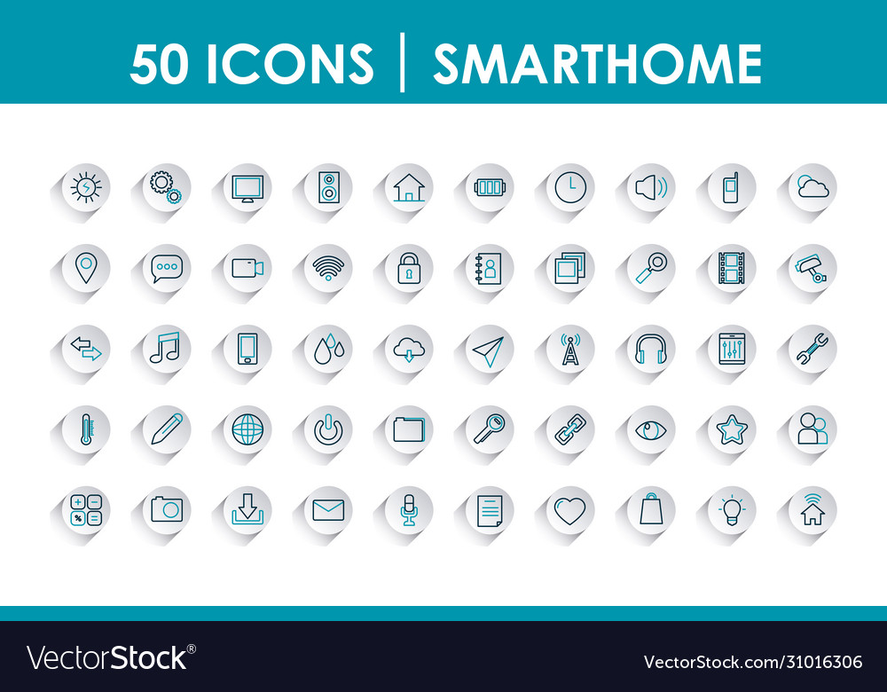 Smartphone app buttons icon set line gradient