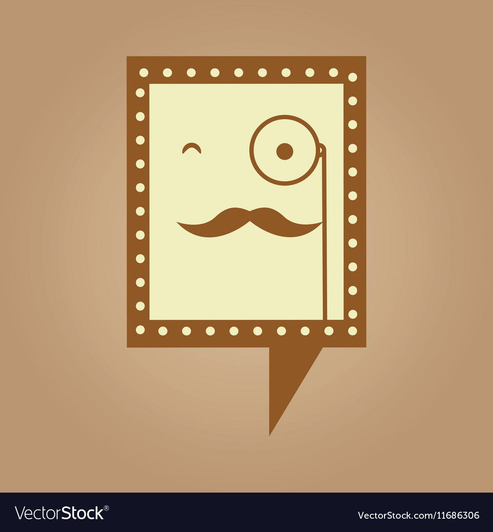Symbol hipster monocle and mustache icon