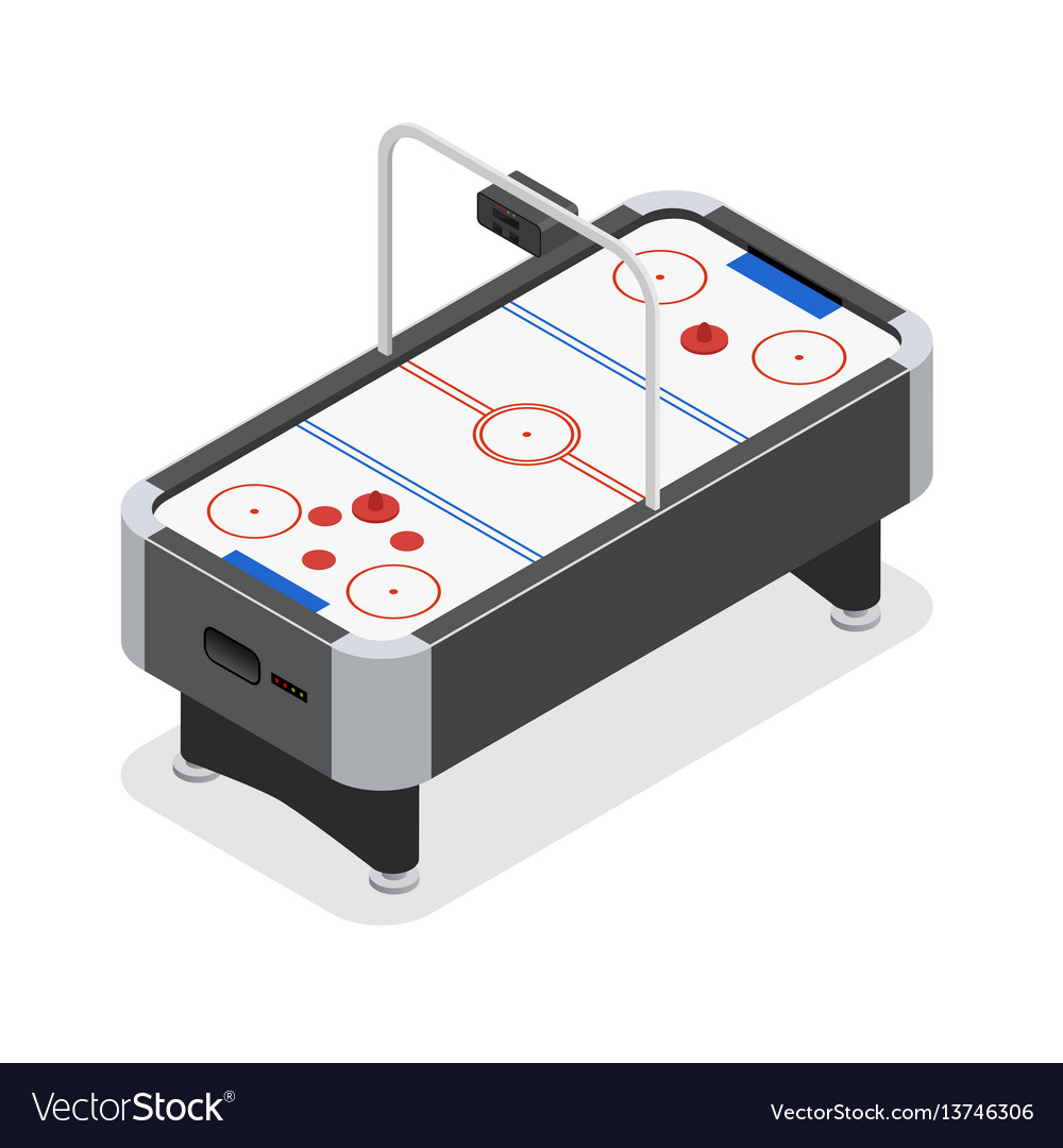 Table Air Hockey Game Isometric View Royalty Free Vector