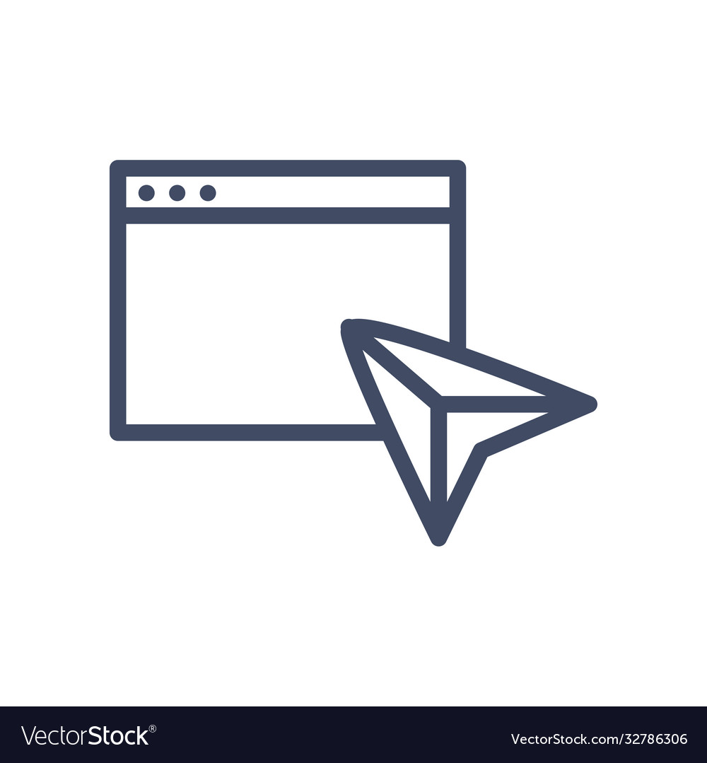 Website page with paperplane line style icon