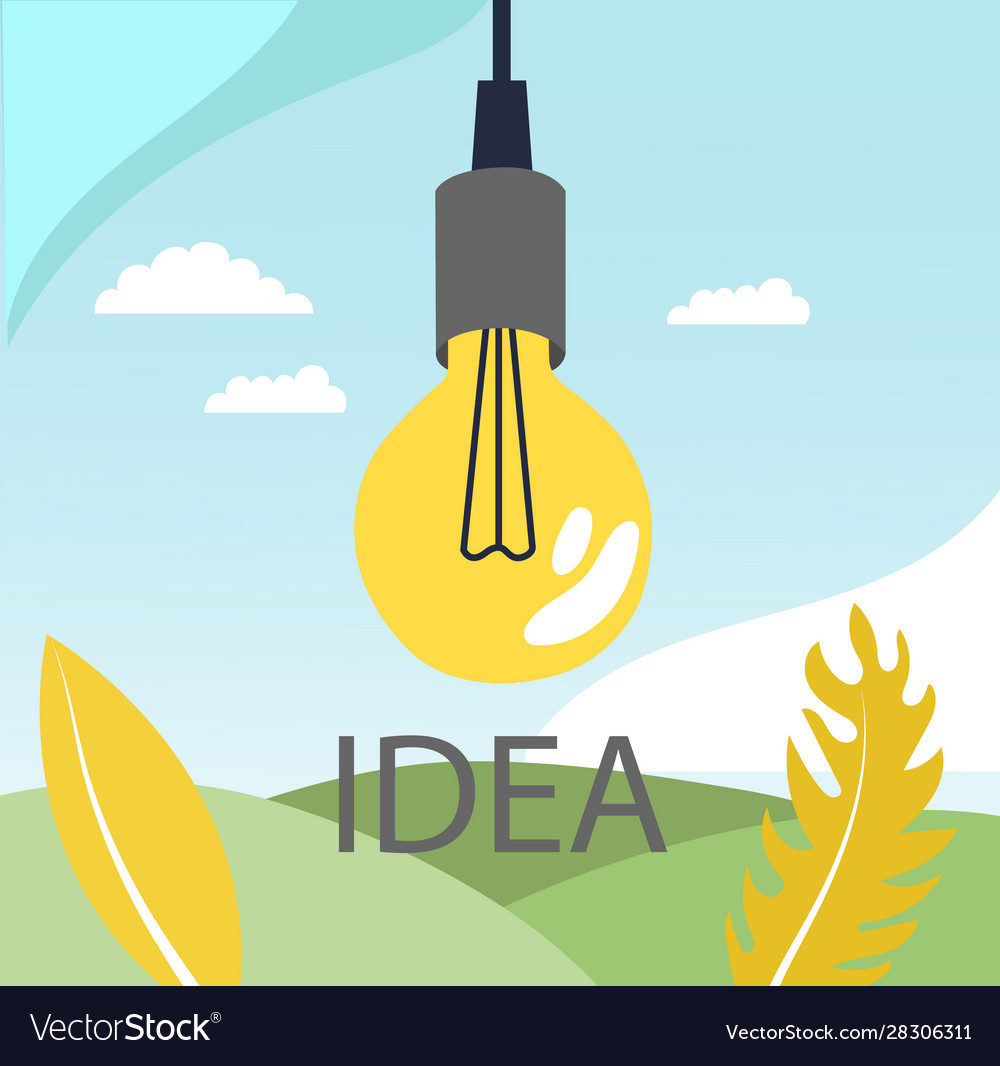 Bulb on abstract background with idea speech vector image Bulb on abstract background with idea speech