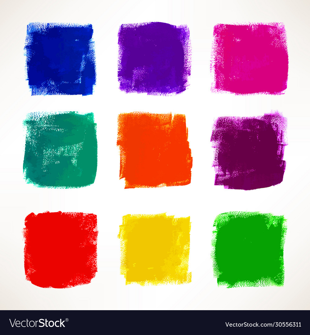 Colorful Grunge Ink Squares
