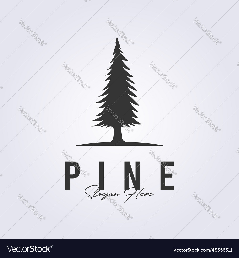 Evergreen logo pine tree icon symbol design Vector Image