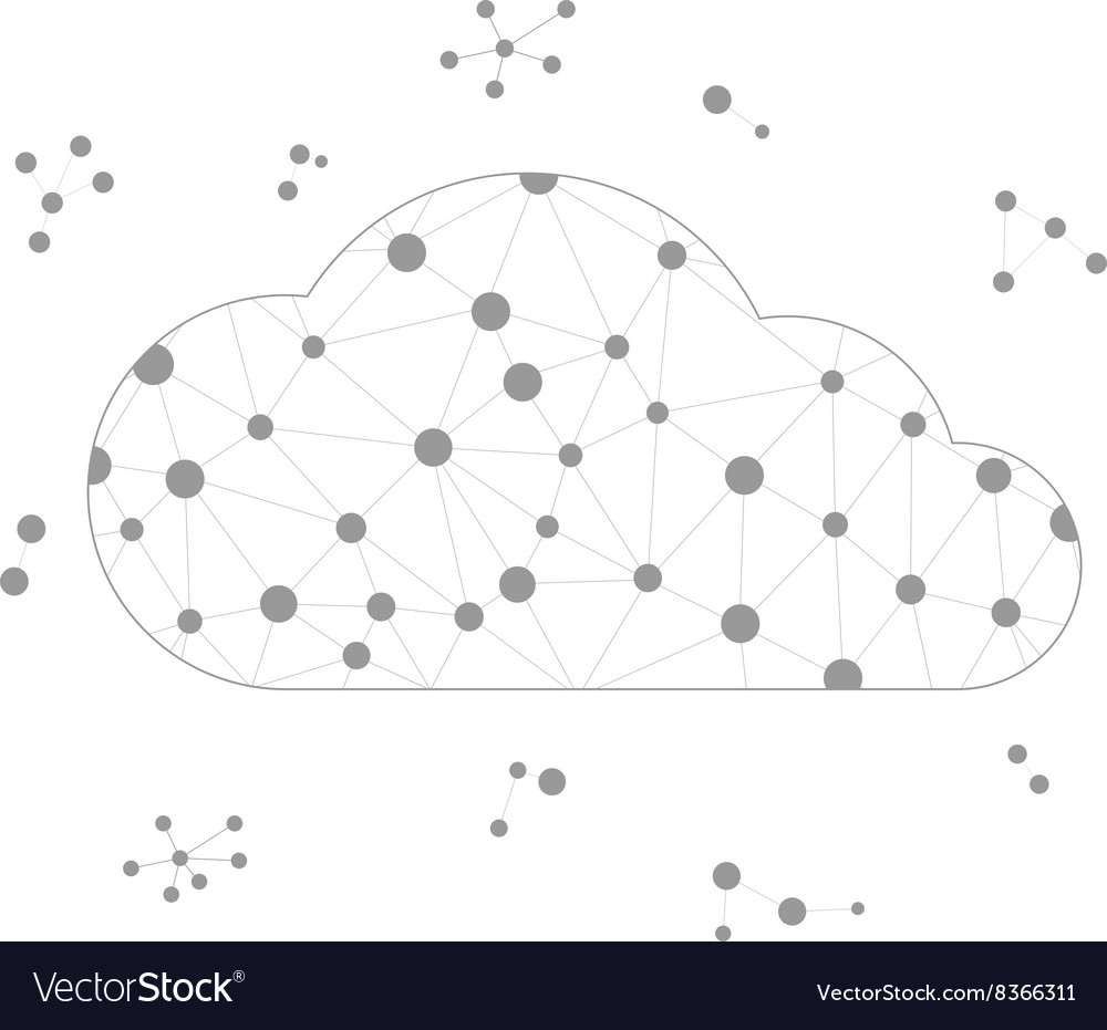 Frame polygon cloud with gray lines and circles