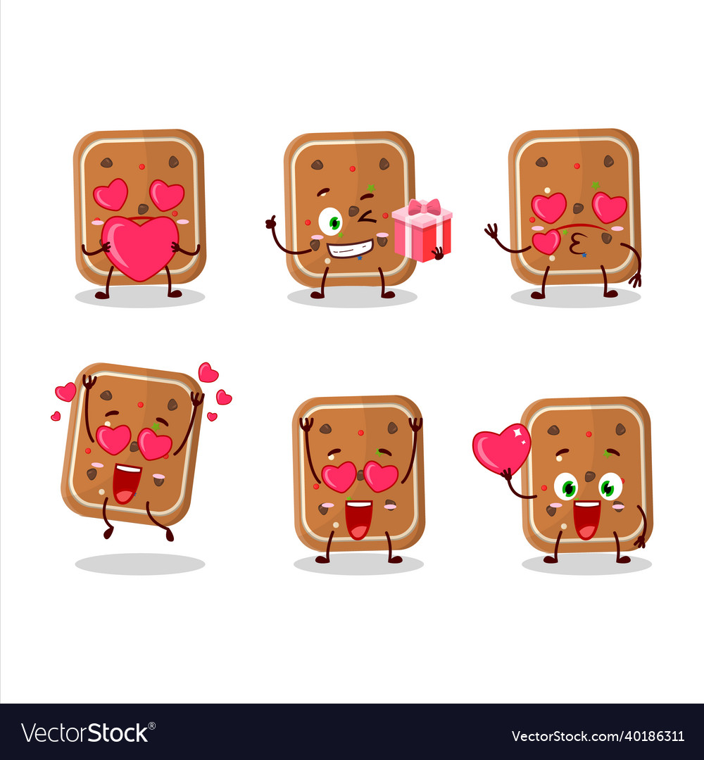 Gingerbread cartoon character with love cute