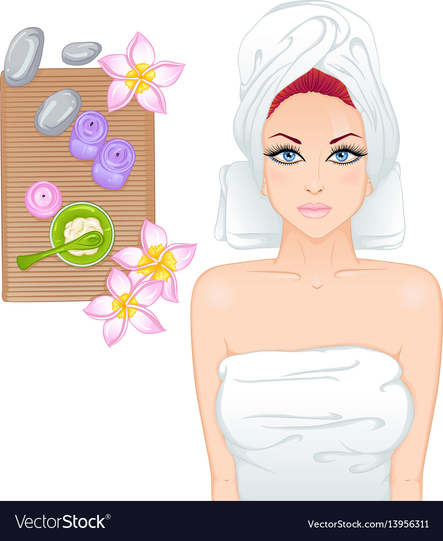 Girl on spa treatments vector image Girl on spa treatments