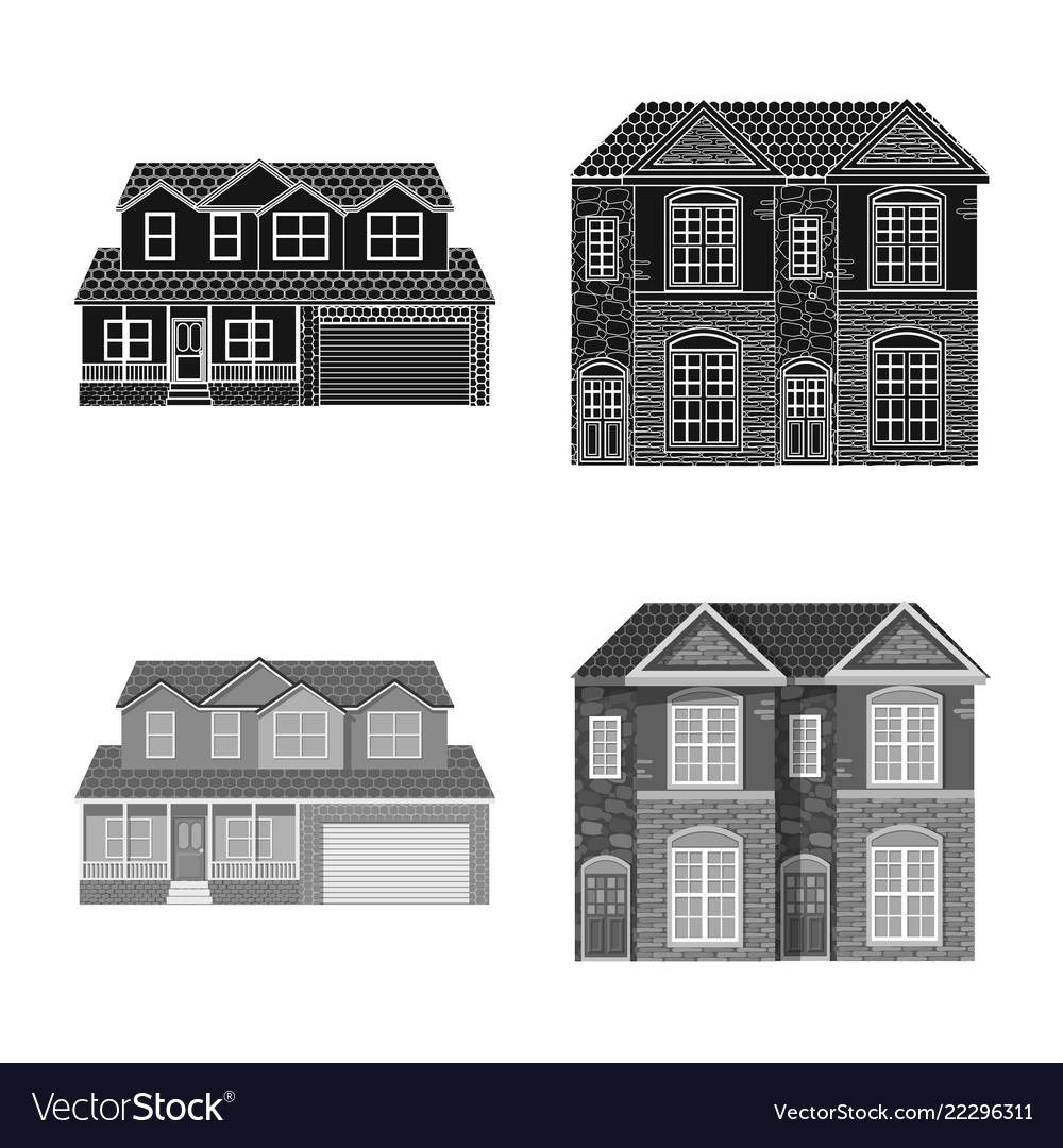 Isolated object of building and front symbol