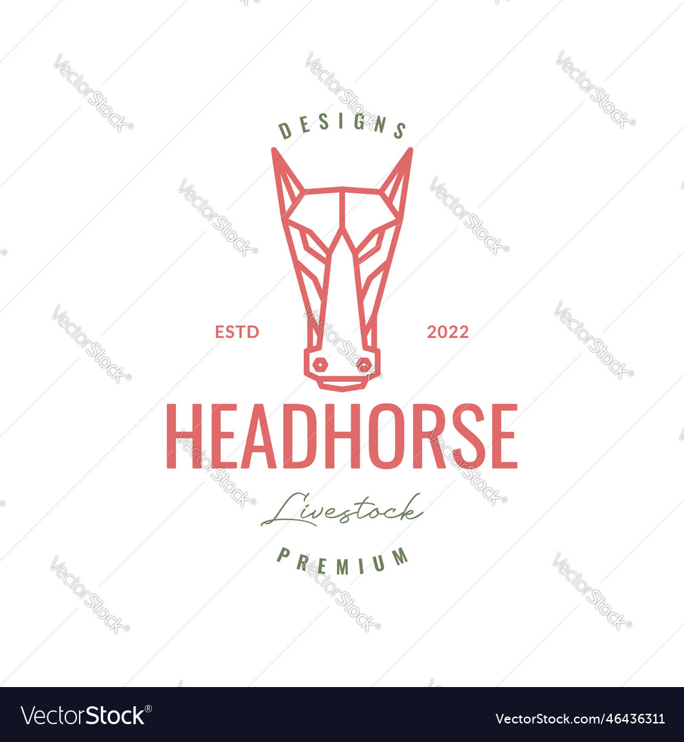 Livestock cattle head horse polygonal line simple