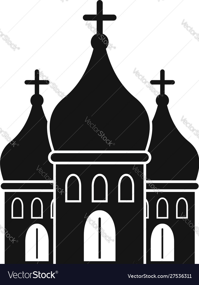 Modern city church icon simple style Royalty Free Vector