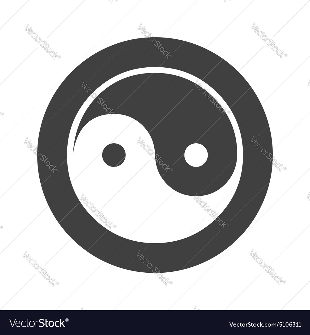 Monochrome round ying yang icon Royalty Free Vector Image