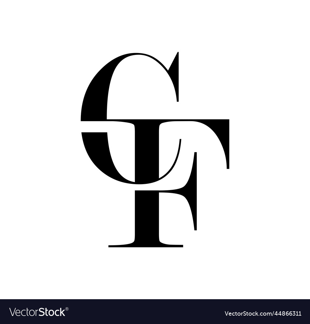 Monogram logo initial letters cf Vector Image Monogram logo initial letters cf