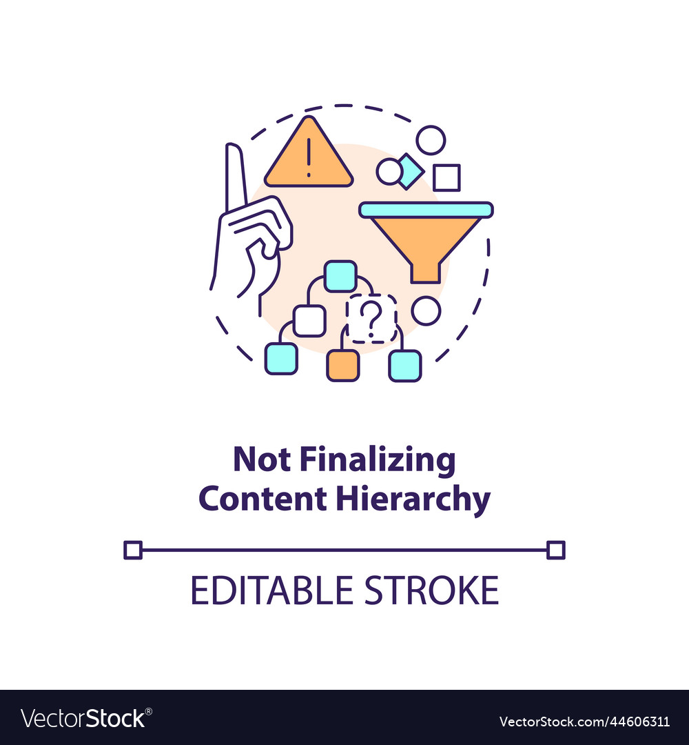Not finalizing content hierarchy concept icon vector image Not finalizing content hierarchy concept icon