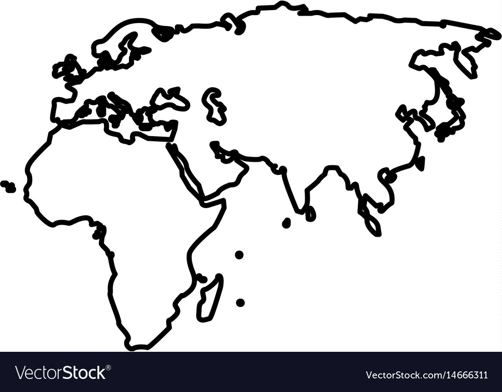 outline map of africa and asia Outline Map European African And Asian Continent Vector Image outline map of africa and asia