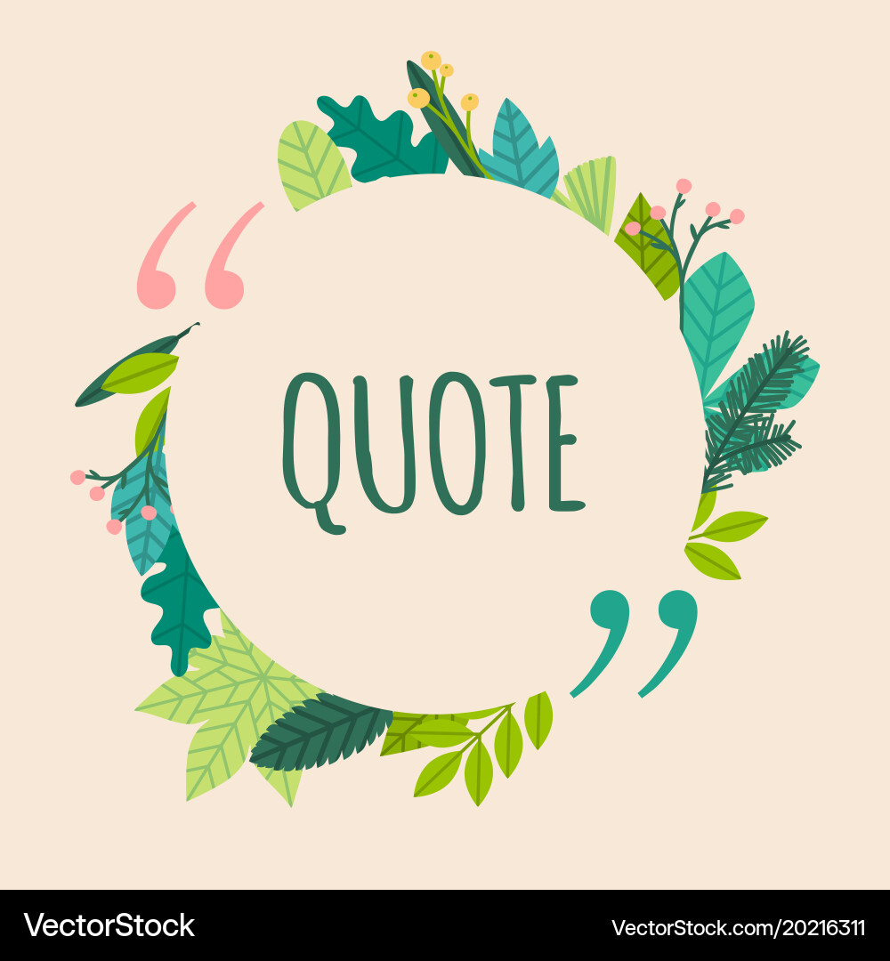 Quote blank template spring design elements Vector Image