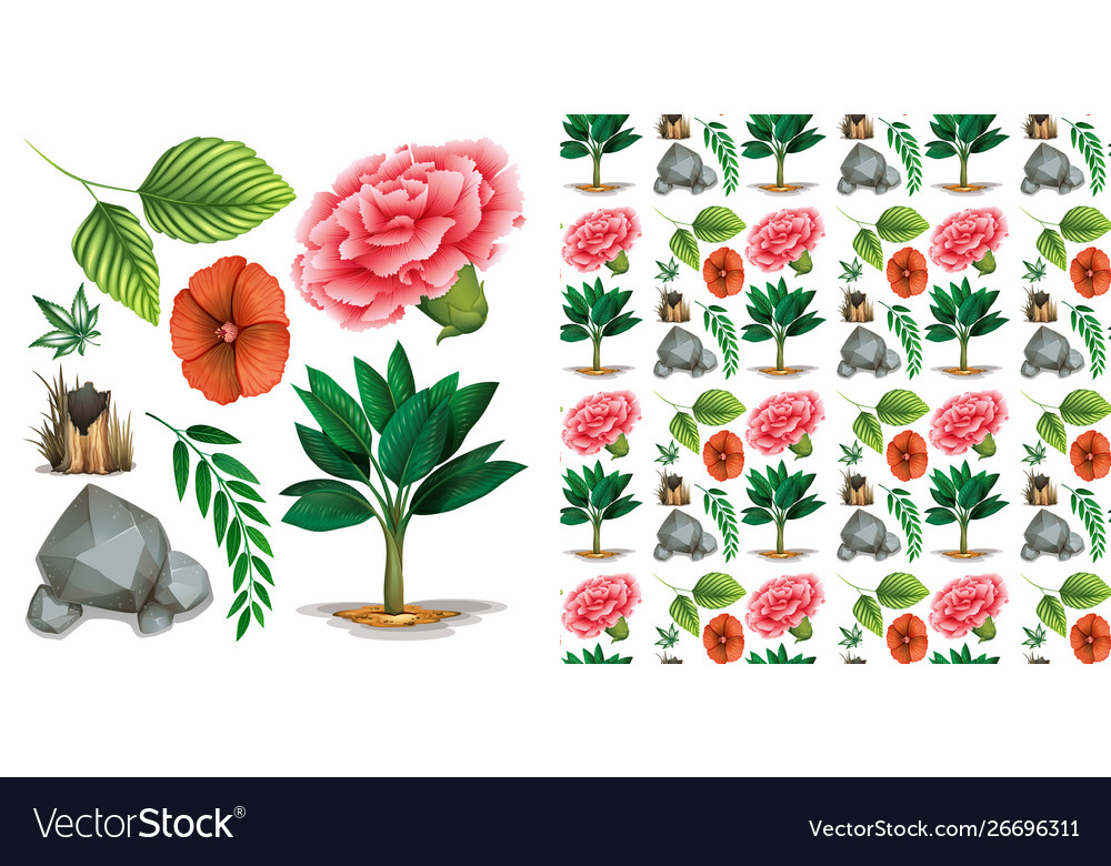 Set seamless background design with isolated
