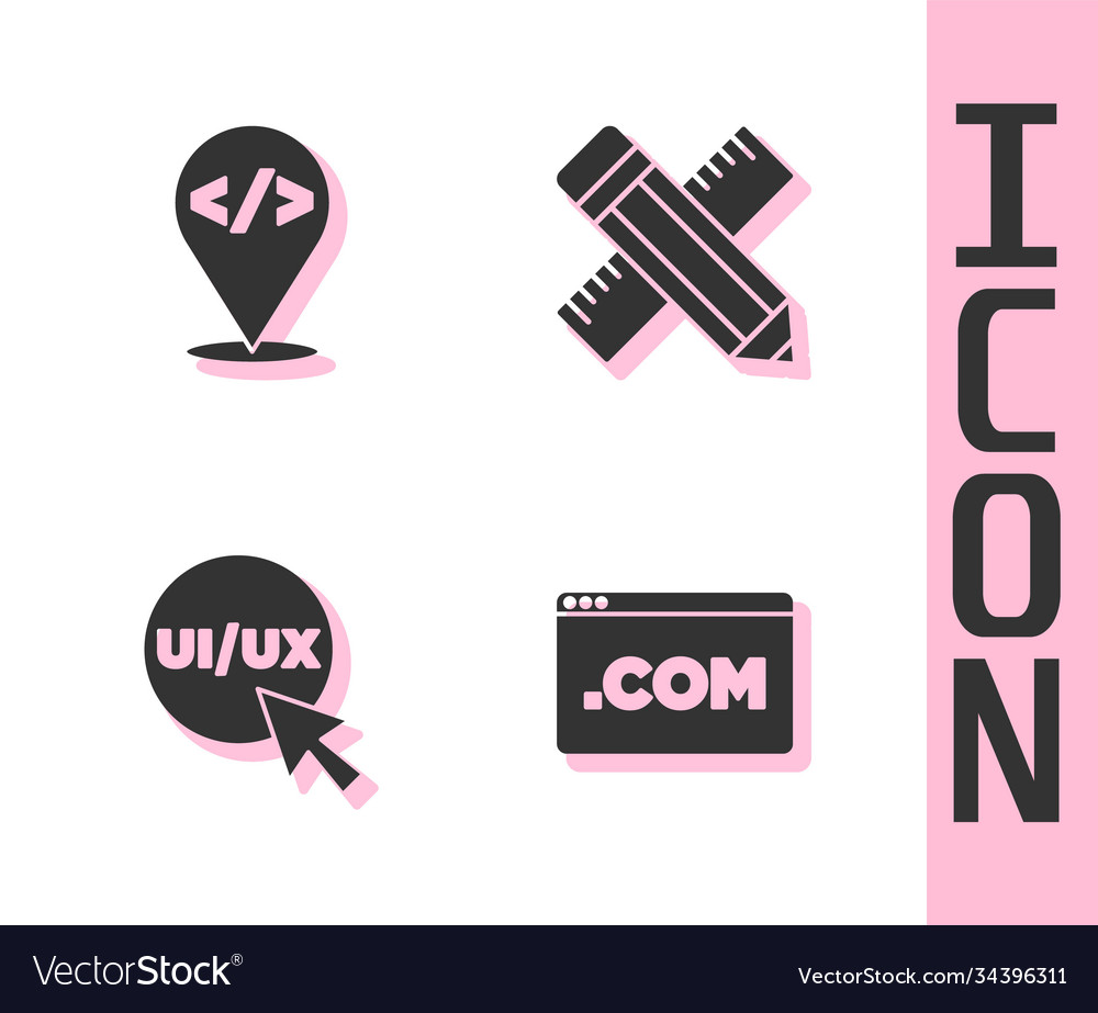 Set ui or ux design front end development vector image Set ui or ux design front end development