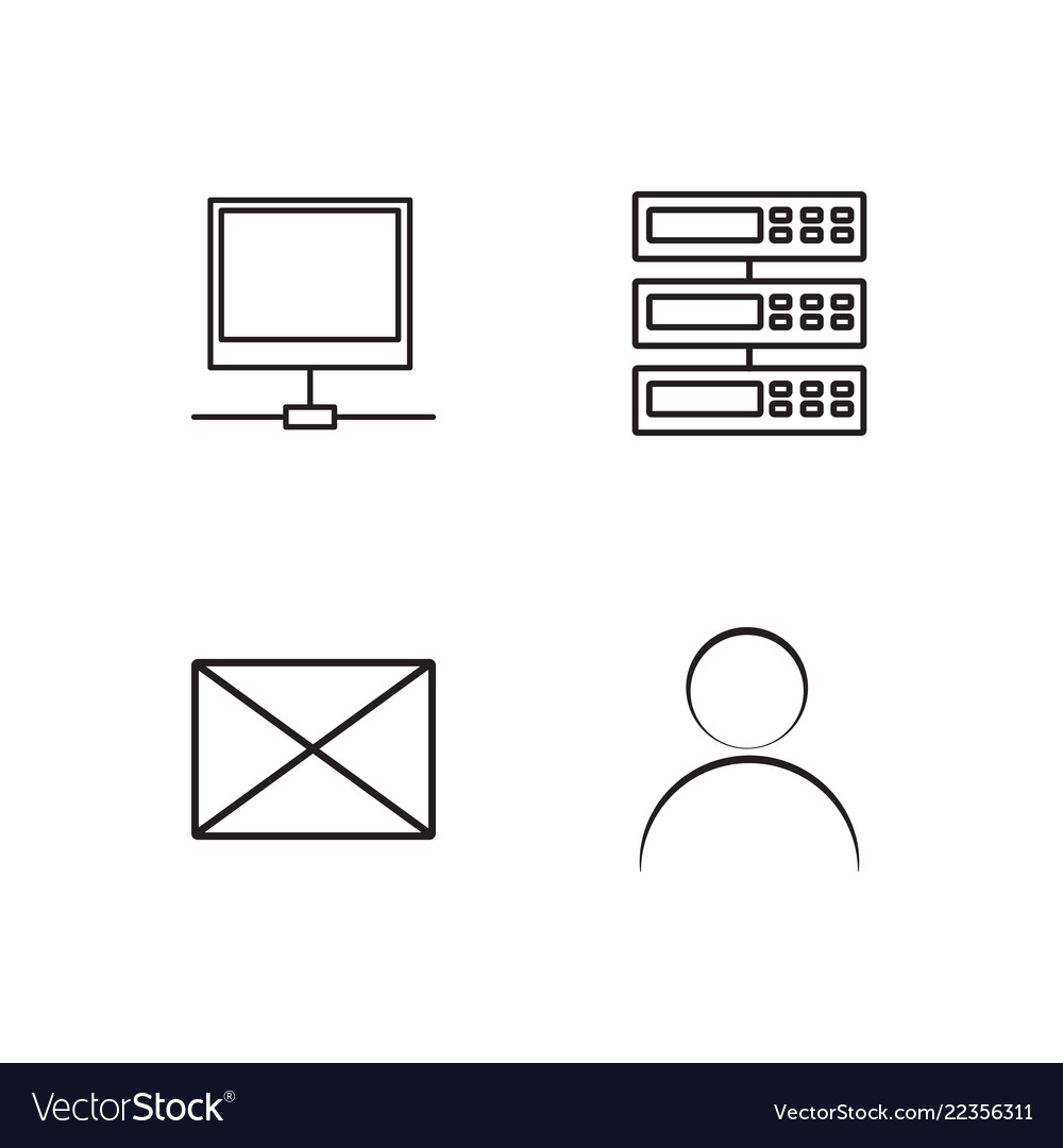 Web simple outlined icons set vector image Web simple outlined icons set