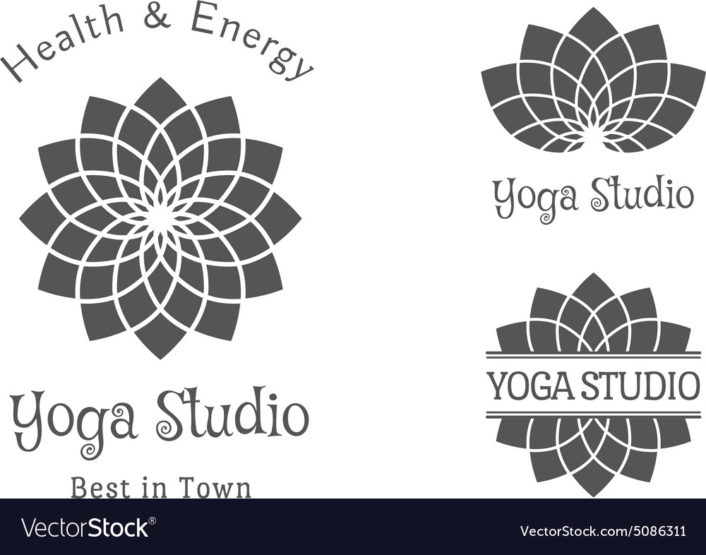 Yoga Studio Logo Template Set Royalty Free Vector Image