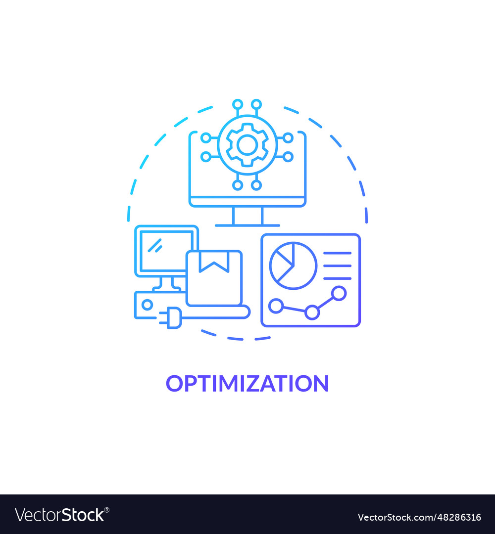 2d optimization gradient thin line icon concept vector image 2d optimization gradient thin line icon concept
