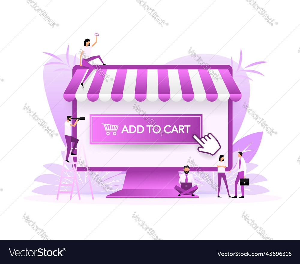 Add to cart banner for web design check mark vector image Add to cart banner for web design check mark