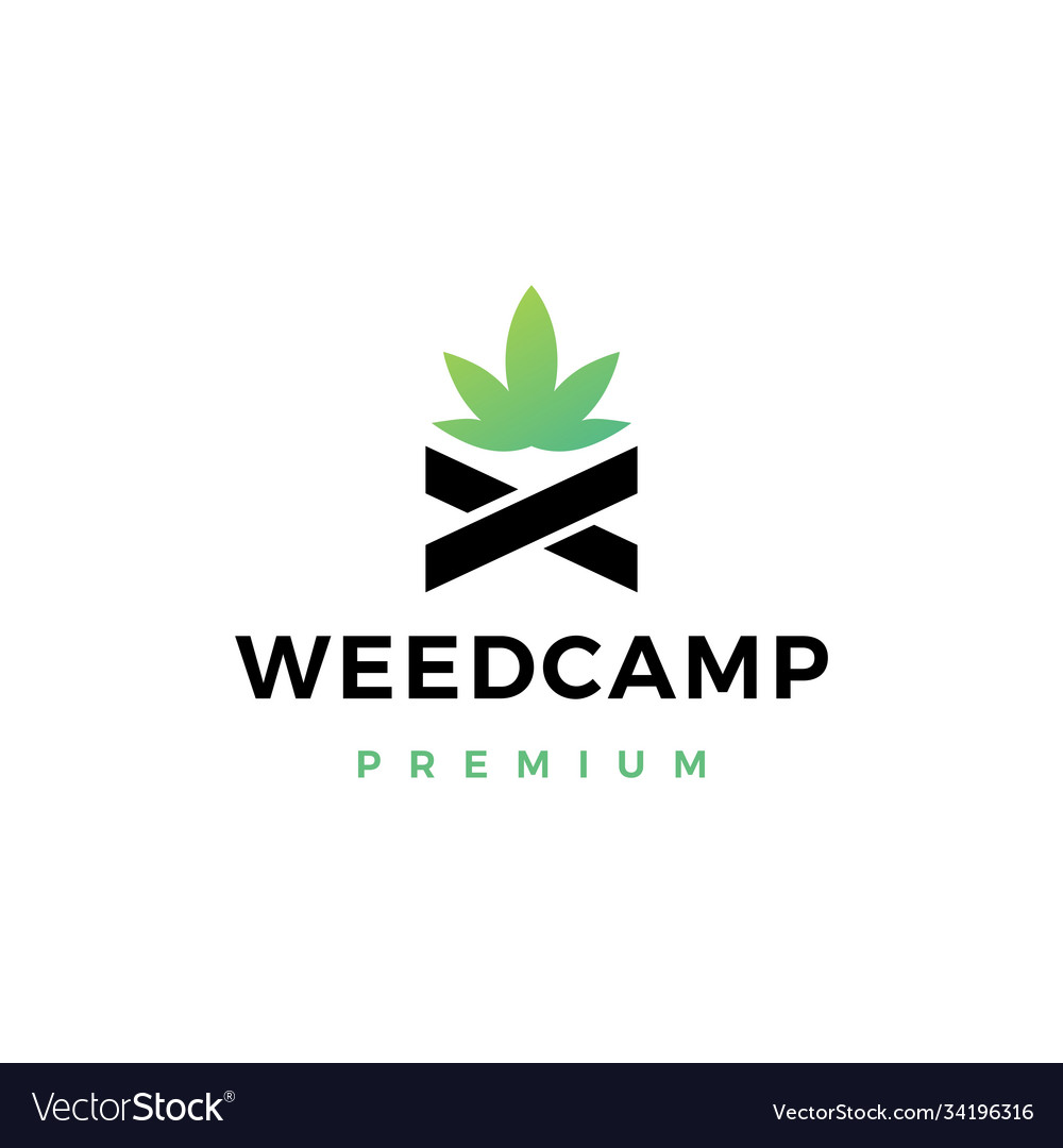 Cannabis weed camp logo icon