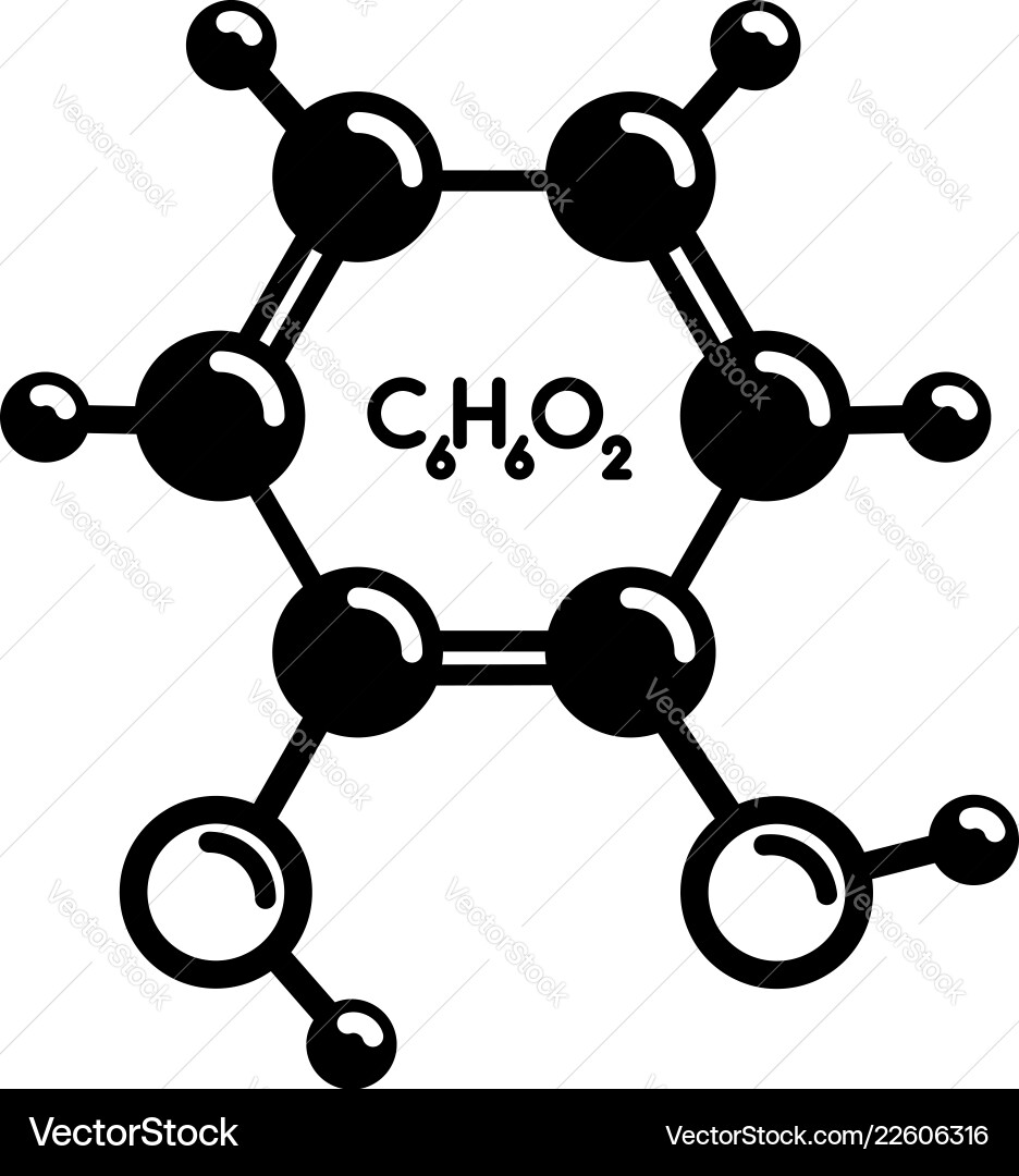 Catechol molecule icon simple style Royalty Free Vector