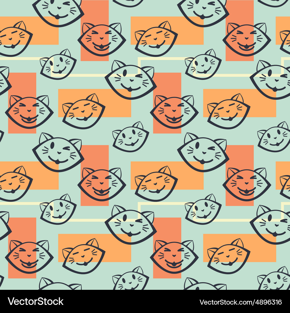 Cats pattern Royalty Free Vector Image - VectorStock