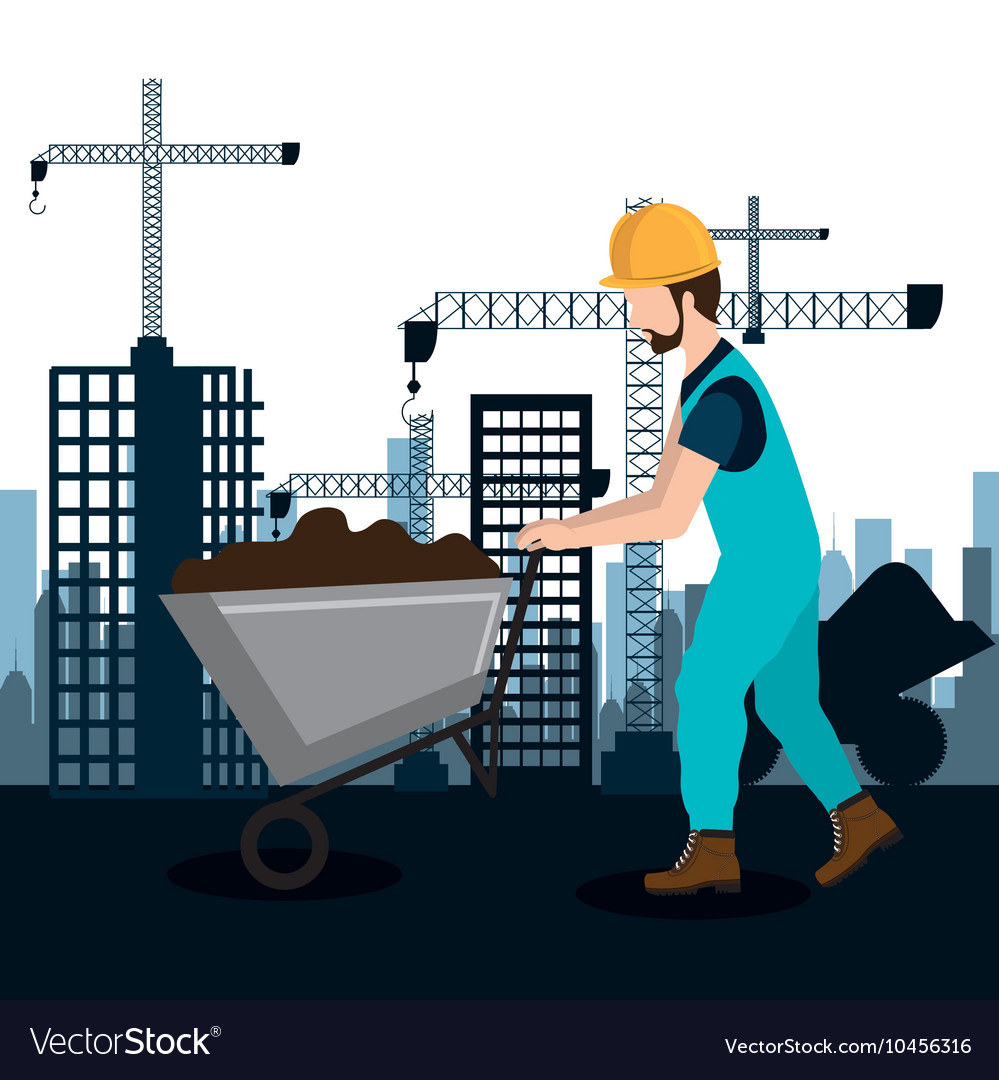 City under construction cityscape background icon