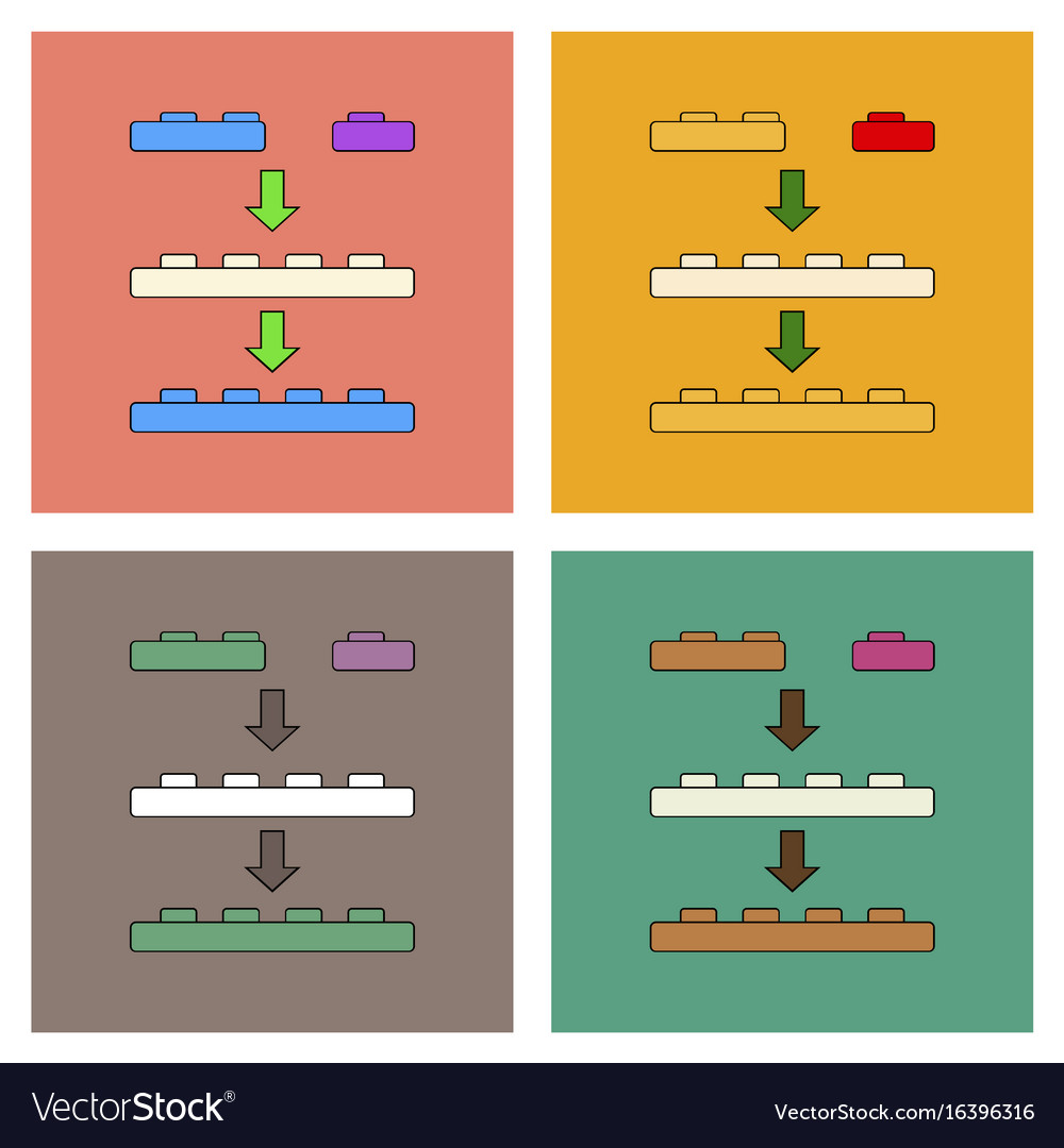 Flat icon design collection lego constructor