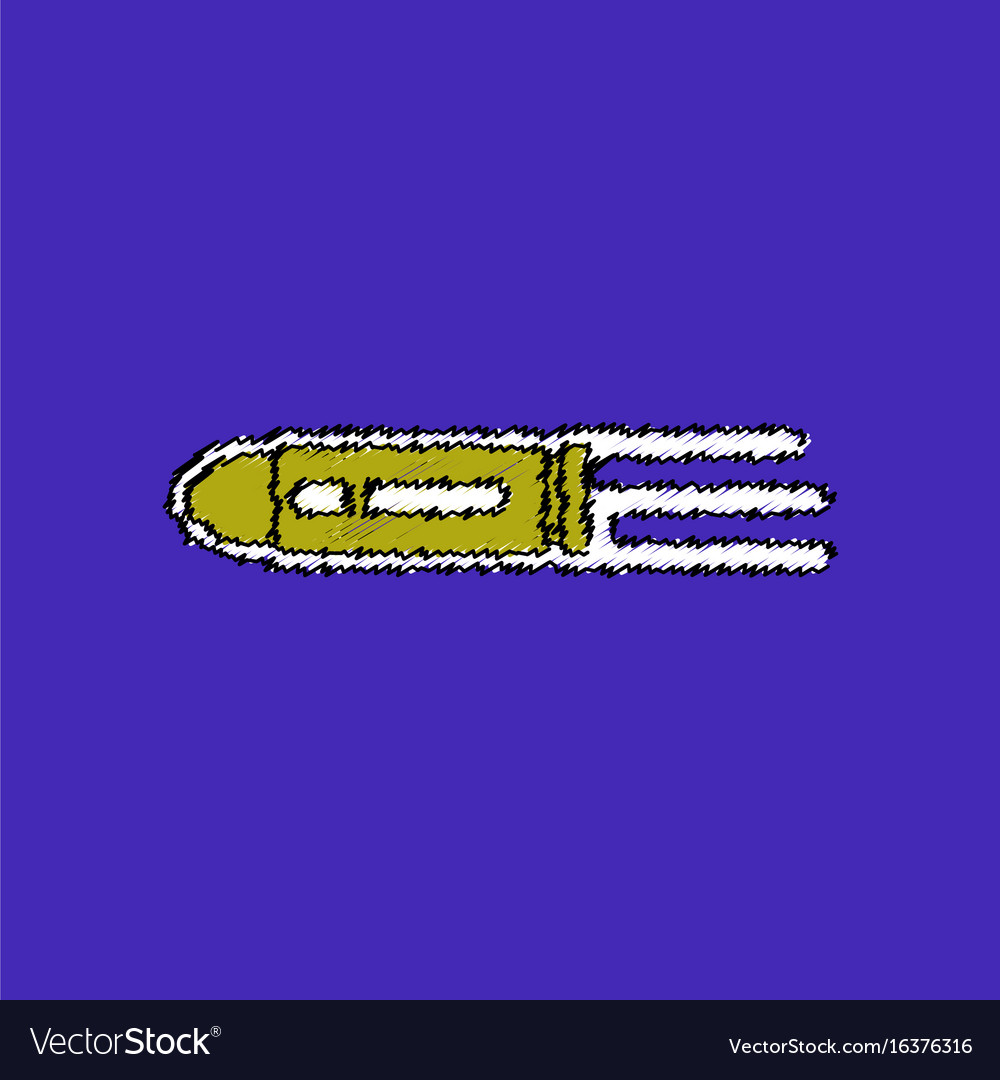 Flat shading style icon flying bullet with speed