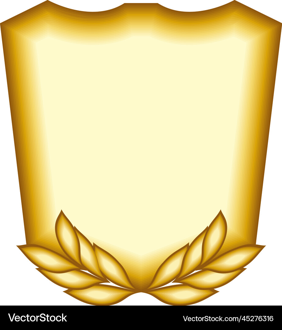 Golden shield empty Royalty Free Vector Image - VectorStock