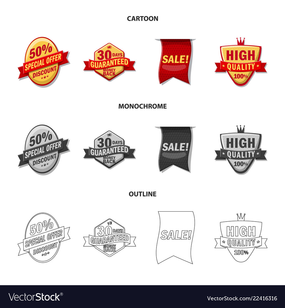 Isolated object of emblem and badge icon vector image Isolated object of emblem and badge icon