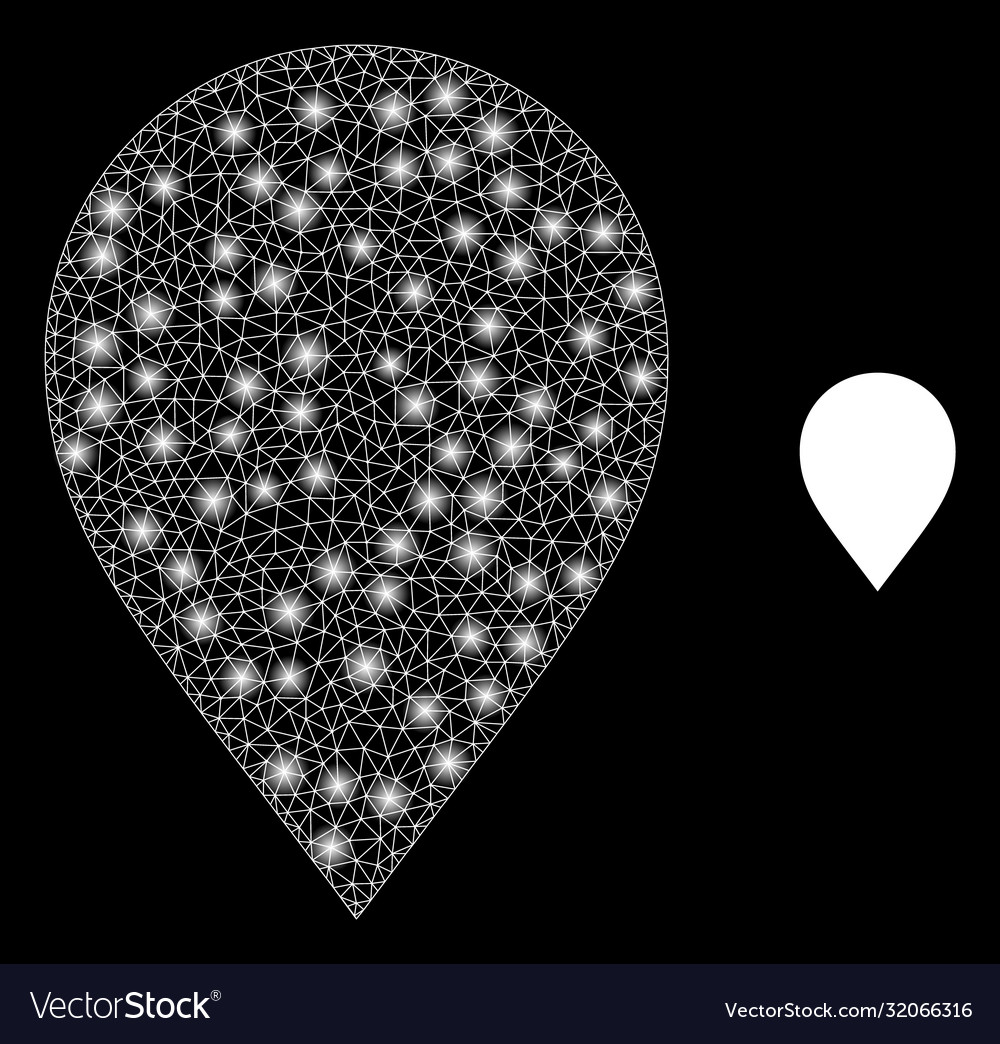 Map marker - bright web net with lightspots